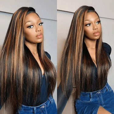 Pre Cut Lace | Upgrade Breathable Airy Cap Piano Color 1B/30 13X4/6x5 Body Wave/Straight HD Lace Frontal Pre-plucked Easy Wear And Go Wig