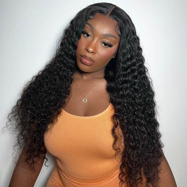 4x4 Deep Wave Lace Closure Wigs High Quality Human Hair Wigs