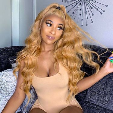 (Super Deal)Megalook Youtuber Same Hair 210% Density #27 Honey Blonde Color Wig HD Lace Transparent Lace Front Wig