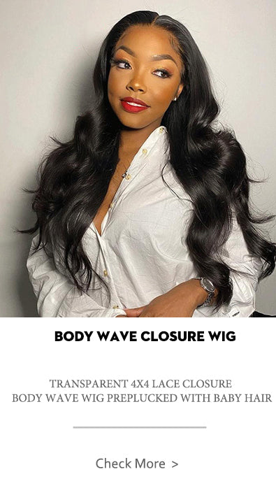 Body Wave Transparent 4x4 Lace Closure Wig