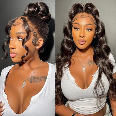 {Super Deal}360 Lace Front Human Hair Wigs Body Wave 180% Wig Pre Plucked With Baby Hair