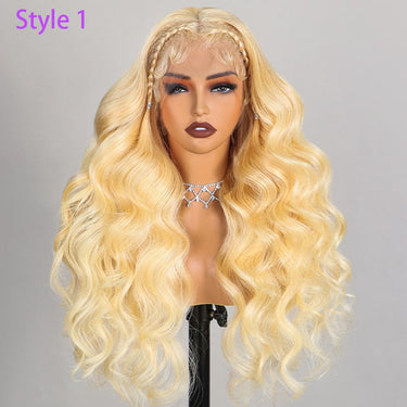 Megalook Halo Braid Blonde 613 Body Wave 13x4 Lace Front Pre-Bleached Fashion Human Hair Wig