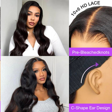 Pre Max Glueless 10x6 Parting Max HD Curly Lace Wig Pre Bleached Tiny Knots Loose Deep Wave Wig(No Code Needed)