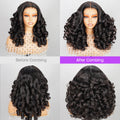 Bouncy Curly Wig Before And After Combing