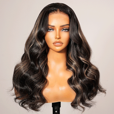 Megalook Wear Go Half Wig Balayage Body Wave Drawsting Wig No Glue No Tension No Hair-Pulling