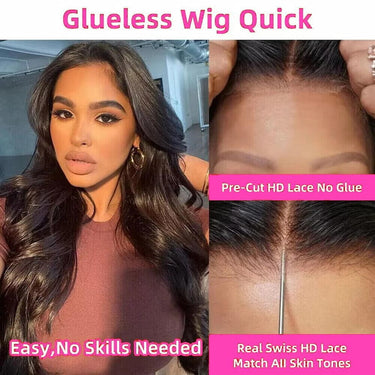 (Super Deal) Glueless 5X6 Lace Closure Human Hair Wigs Body Wave 100% Virgin Human Hair Wigs Pre-Cut With Natural Hairline