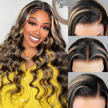 Upgrade 5x5 13x4 Crystal HD Lace Frontal Wigs Pre Plucked Highlight Body Wave Straight Balayage Human Hair Wigs