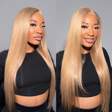 (Super Deal) Megalook 13x4 Lace Wigs Milk Tea Brown Light Flaxen Brown Cozy Blonde Pre Cut 6X5 Hd Lace Closure Long Glueless Wear Go Wig