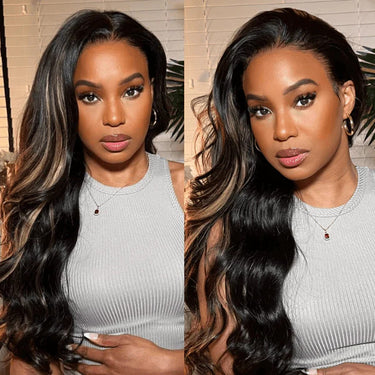 (Super Deal) $98.99 Highlight P27 Colored 4x4/13x4 Lace Frontal Body Wave/Straight Human Wigs