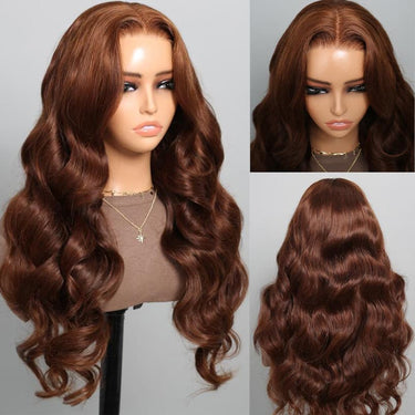 Megalook 13x4 HD Chocolate Lace Front Wigs Transparent Lace #4 Dark Brown Colored Human Hair Wigs