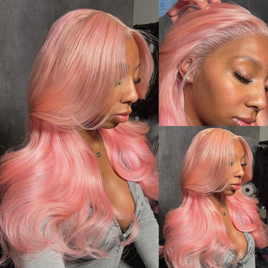 Megalook Pastel Pink Wigs Body Wave 13x4 Frontal & 13x6 Three-Go™ Glueless Wigs From Ear To Ear