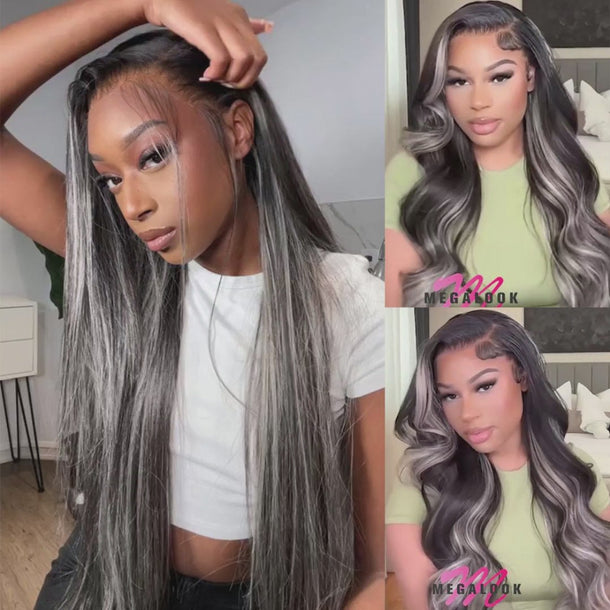 Platinum Blonde Highlights On Black Lace Front Wig Video Show