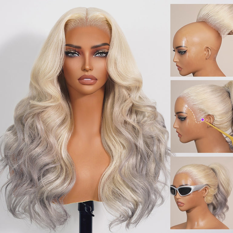 Blonde To Grey Ombre 13x6 Glueless Wig &autoplay