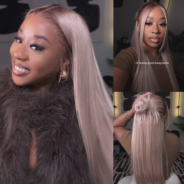 Ash Blonde Ombre Straight Glueless Wig Install Video