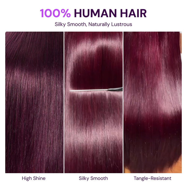 Plum 13x6 Three Go Glueless Wigs Soft Silky &autoplay