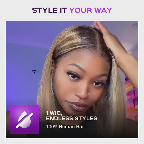Megalook Honey Highlight Straight Bob &autoplay