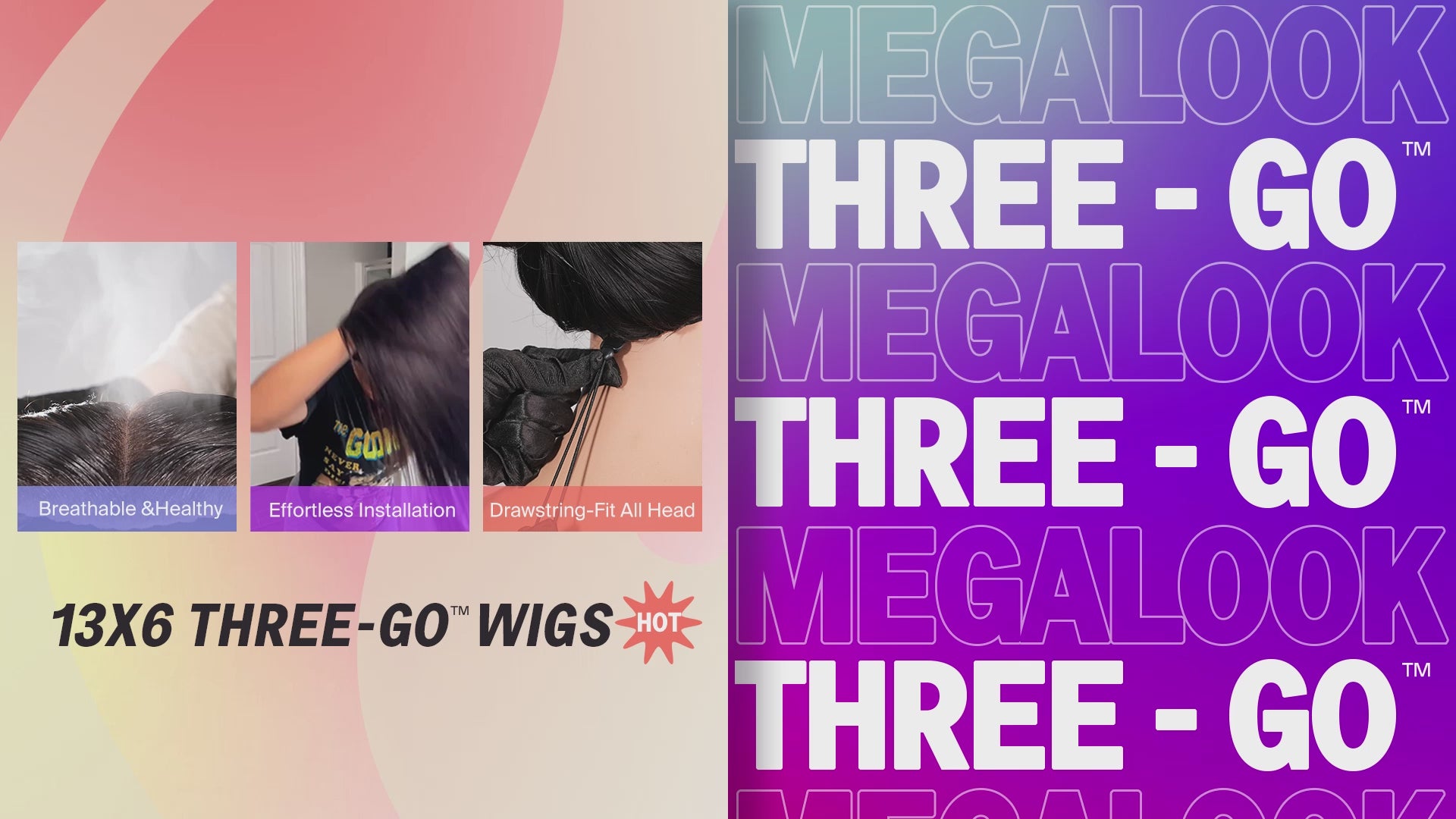 Megalook Banner for 13x6 Three-Go Wig-pc