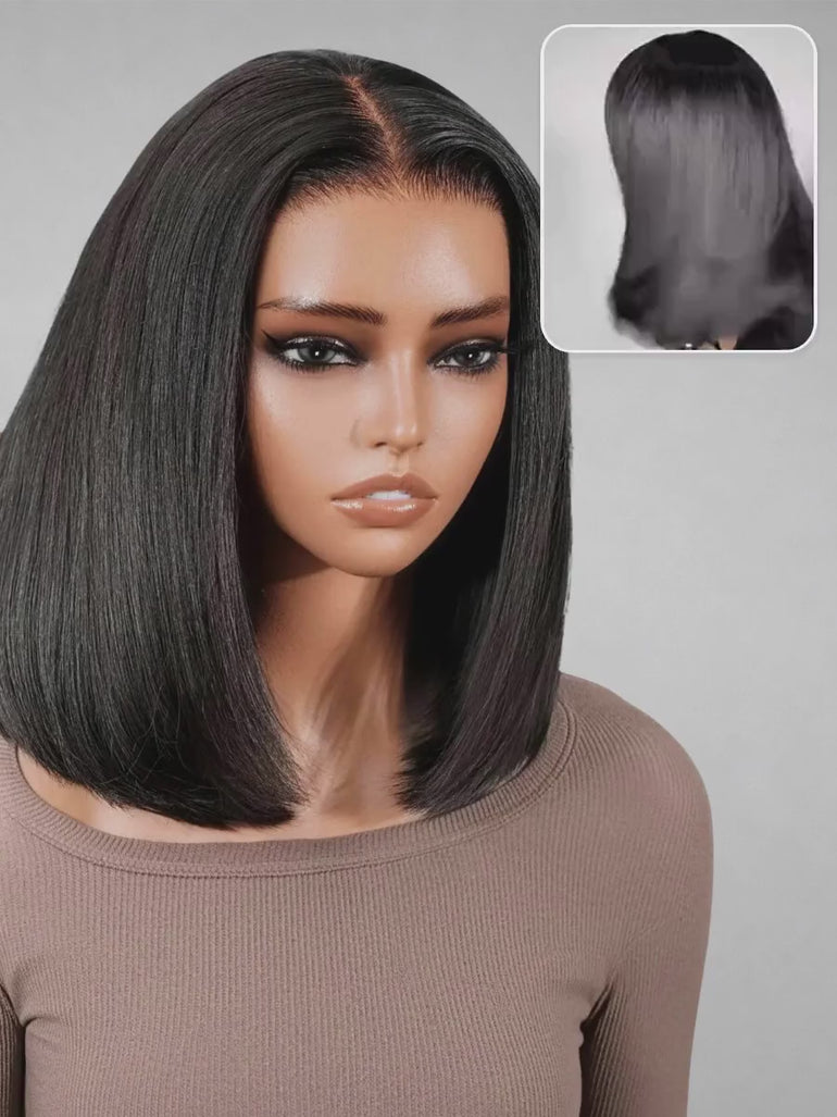 Straight Bob Wig 280% Density &autoplay