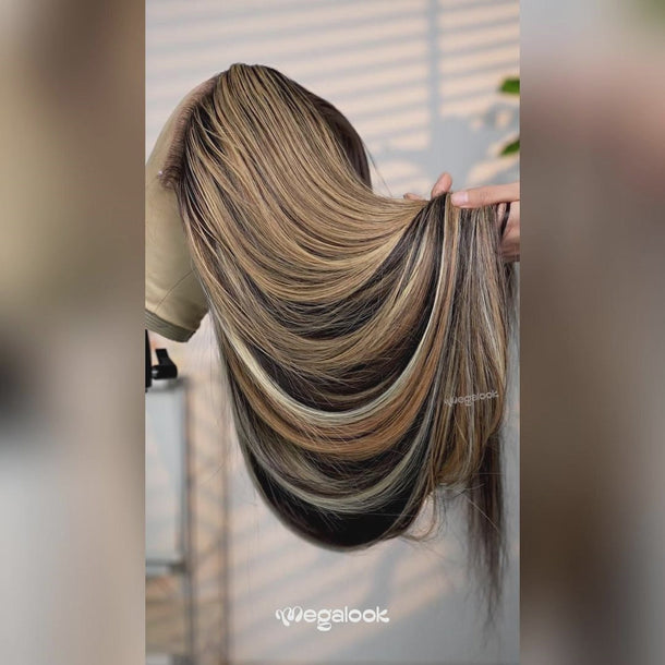 Platinum Blonde Balayage Highlights Wig Video