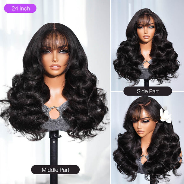 Glueless Wig With Curtain Bangs Video Real Show