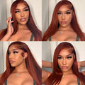 Reddish Brown Straight 13X6 Three Go Glueless Wig Model Show