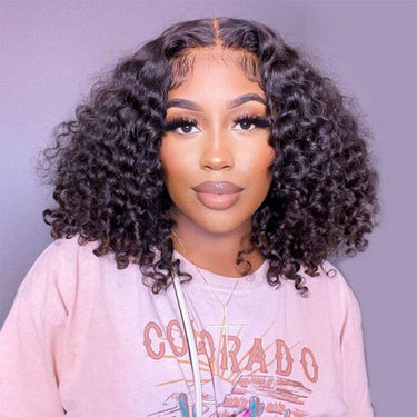 Upgrade Pre Cut Bouncy Water Wave Bob 6X5/13x4 HD Lace Glueless Wear Go Closure Wig With Pre-plucked Edges