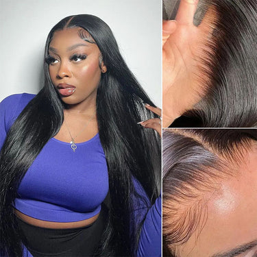 Upgrade 13x4 Crystal Hd Lace Front Human Hair Wigs Straight Hair HD Invisible Lace Wigs