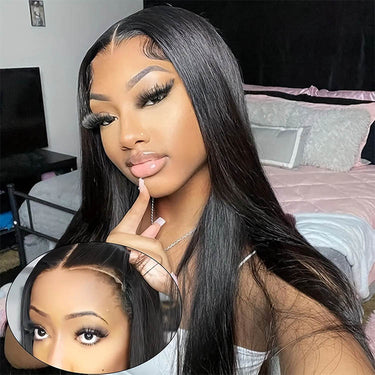 Megalook 4x4 Lace Closure Human Hair Wigs 180% Density Straight Human Hair Wig