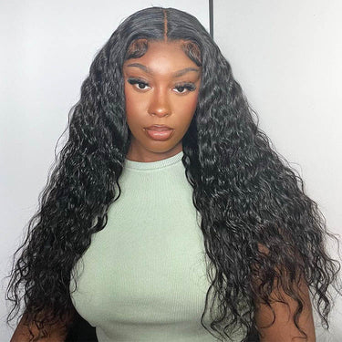Megalook 4x4 Lace Closure Wig 180% Density Human Hair Wigs Transparent lace Pre-Plucked With Baby Hair