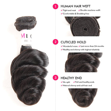 Loose Wave Hair Bundles 1Pcs 100% Natural Unprocessed Virgin Human Hair Weaves