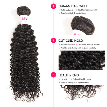 Megalook Curly Bundles Human Hair Extension Brazilian Hair Weave Bundles Natural Hair Extensions Virgin Hair 32 Inch