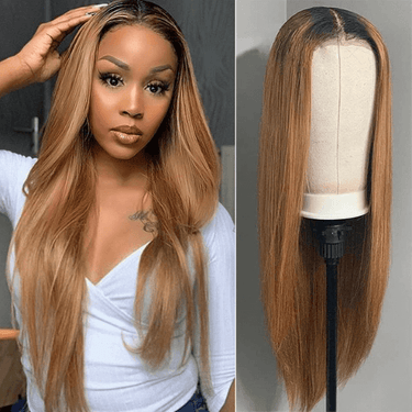 Megalook Undetectable 13x4 Lace Frontal 1B/27 1B30 Transparent Lace Front Wig 180% Density Wig