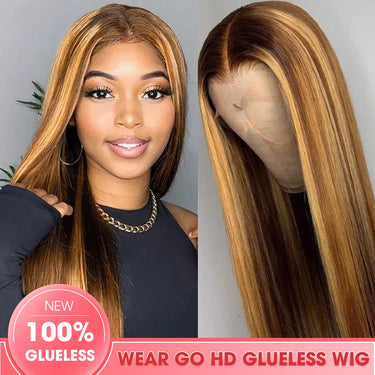 Megalook Pre Cut Lace New Launch Wear & Go Glueless HD Lace Wig 5x5 Highlight P4/27 Color Dome Cap Wigs